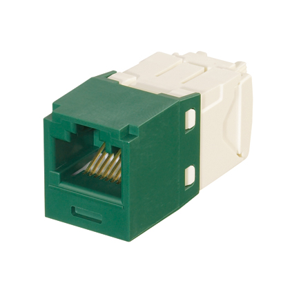 Mini-Com® UTP RJ45 Cat 6 Keyed TG Jack Module, Green