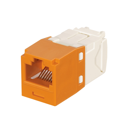 Mini-Com® UTP RJ45 Cat 6 Keyed TG Jack Module, Orange