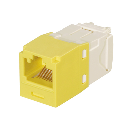 Mini-Com® UTP RJ45 Cat 6 Keyed TG Jack Module, Yellow