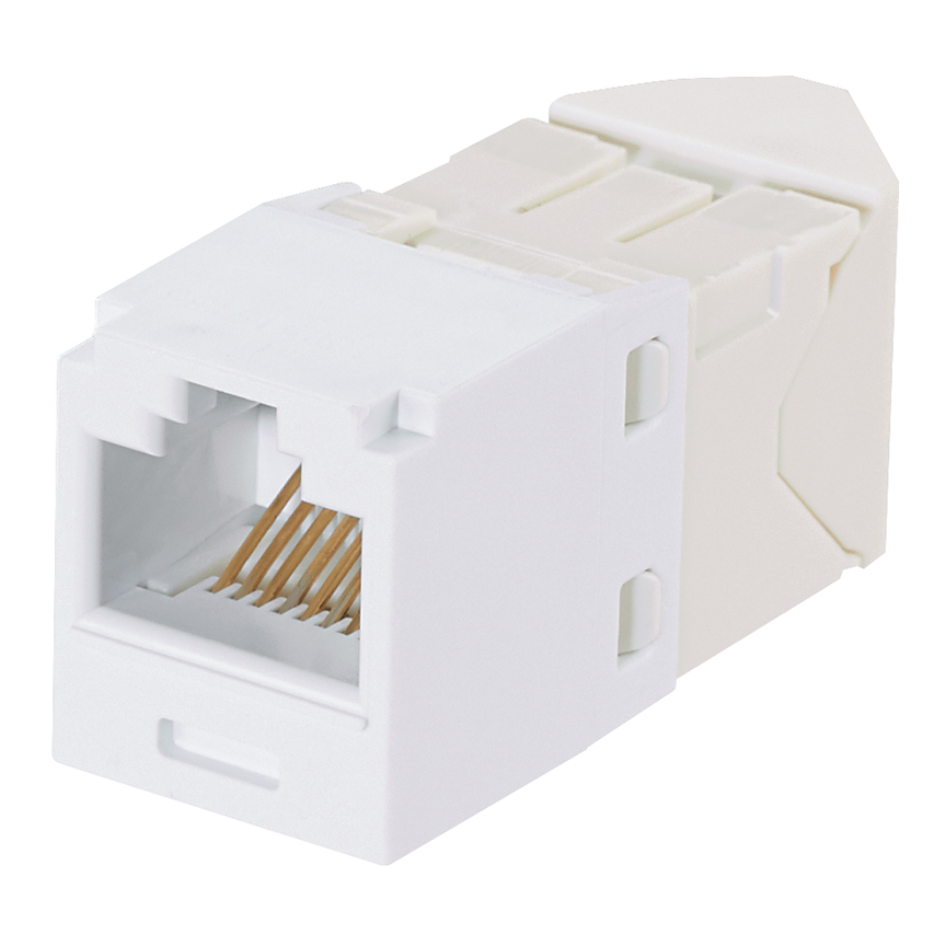 Mini-Com® UTP RJ45 Cat 6 Left/Right TG Jack Module, White