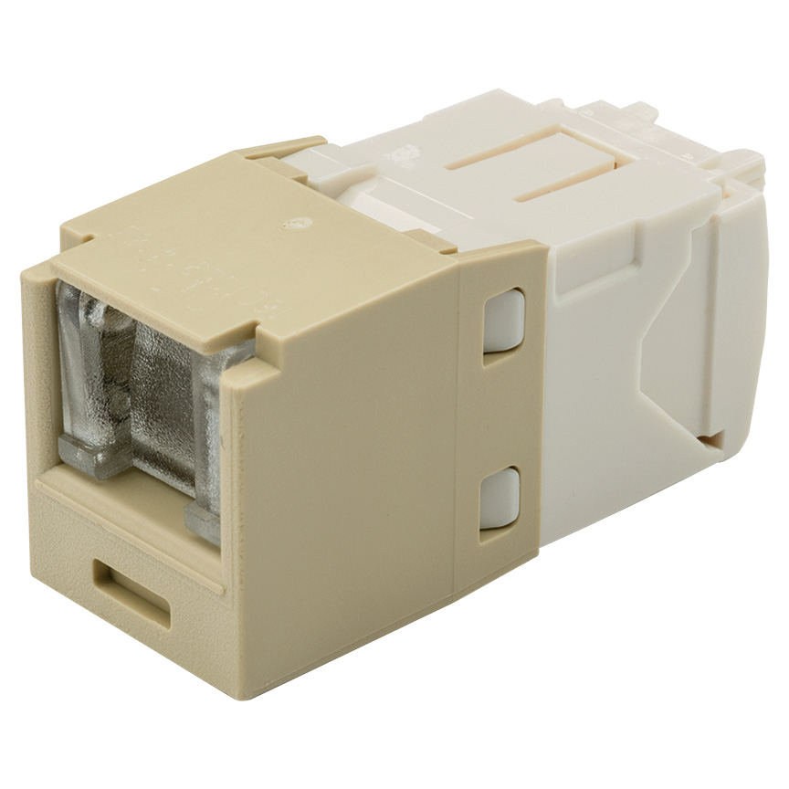 Mini-Com® UTP RJ45 Cat 6 Shuttered TG Jack Module, Electric Ivory