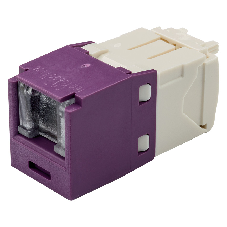 Mini-Com® UTP RJ45 Cat 6 Shuttered TG Jack Module, Violet