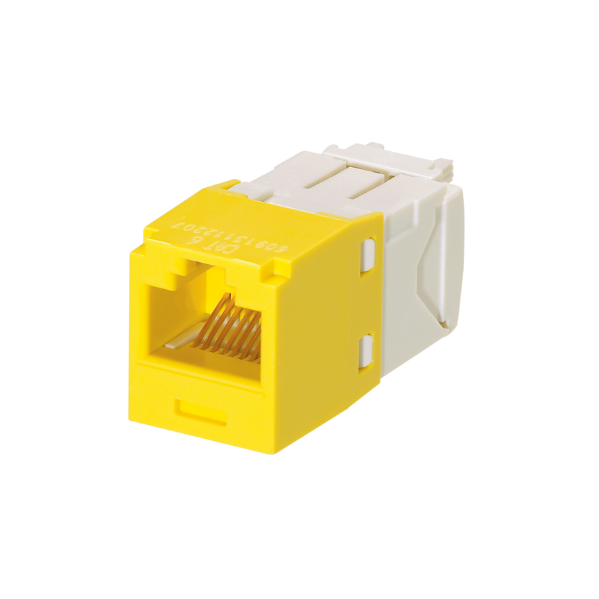 Mini-Com® UTP RJ45 Cat 6 TG Jack Module, Yellow