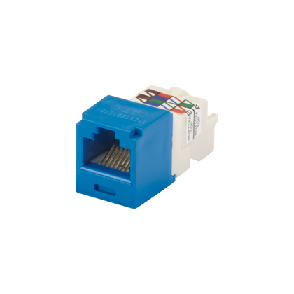 Mini-Com® UTP RJ45 Cat 6 TP-Style Jack Module, Blue
