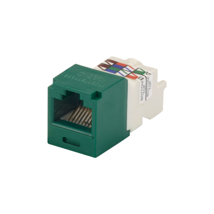 Mini-Com® UTP RJ45 Cat 6 TP-Style Jack Module, Green