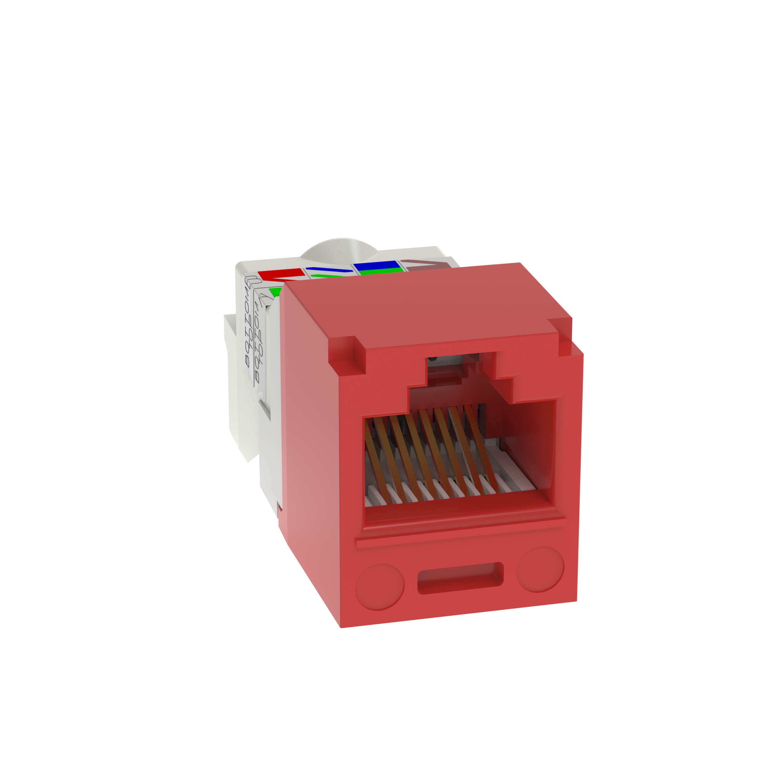Mini-Com® UTP RJ45 Cat 6 TP-Style Jack Module, Red