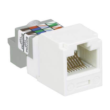 Mini-Com® UTP RJ45 Cat 6 TP-Style Jack Module, White