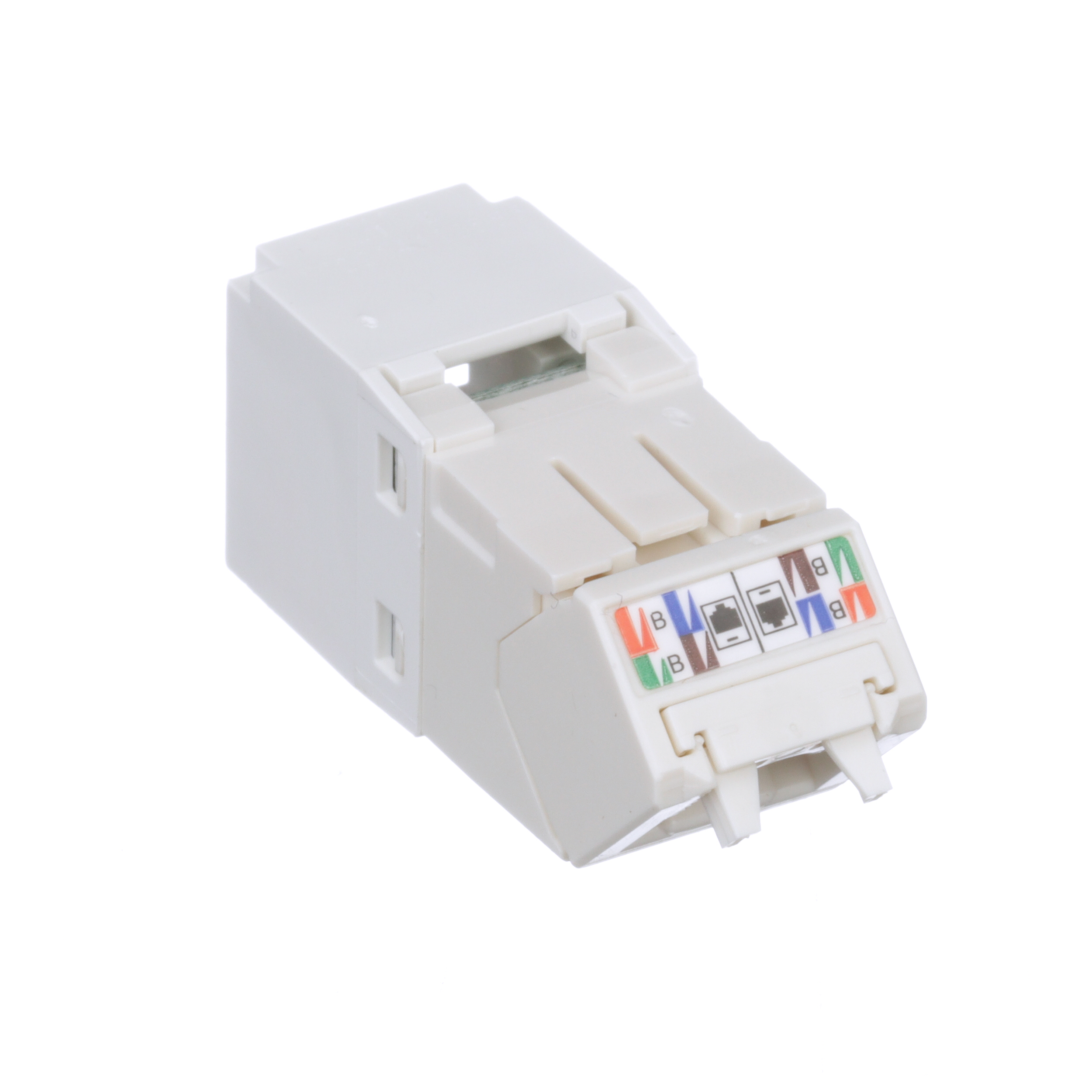 Mini-Com® UTP RJ45 Cat 6 Up/Down TG Jack Module, Arctic White