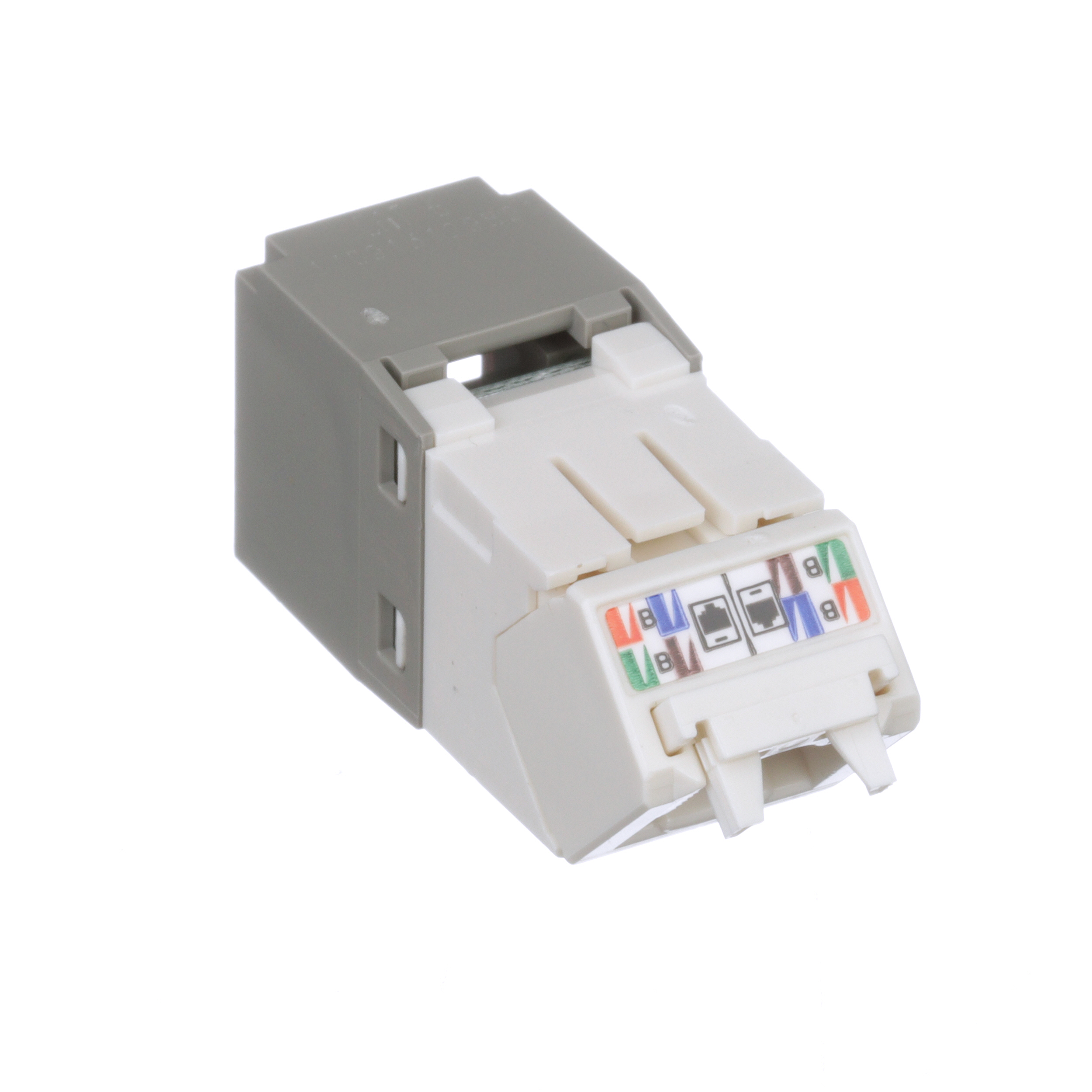 Mini-Com® UTP RJ45 Cat 6 Up/Down TG Jack Module, Int'l Gray