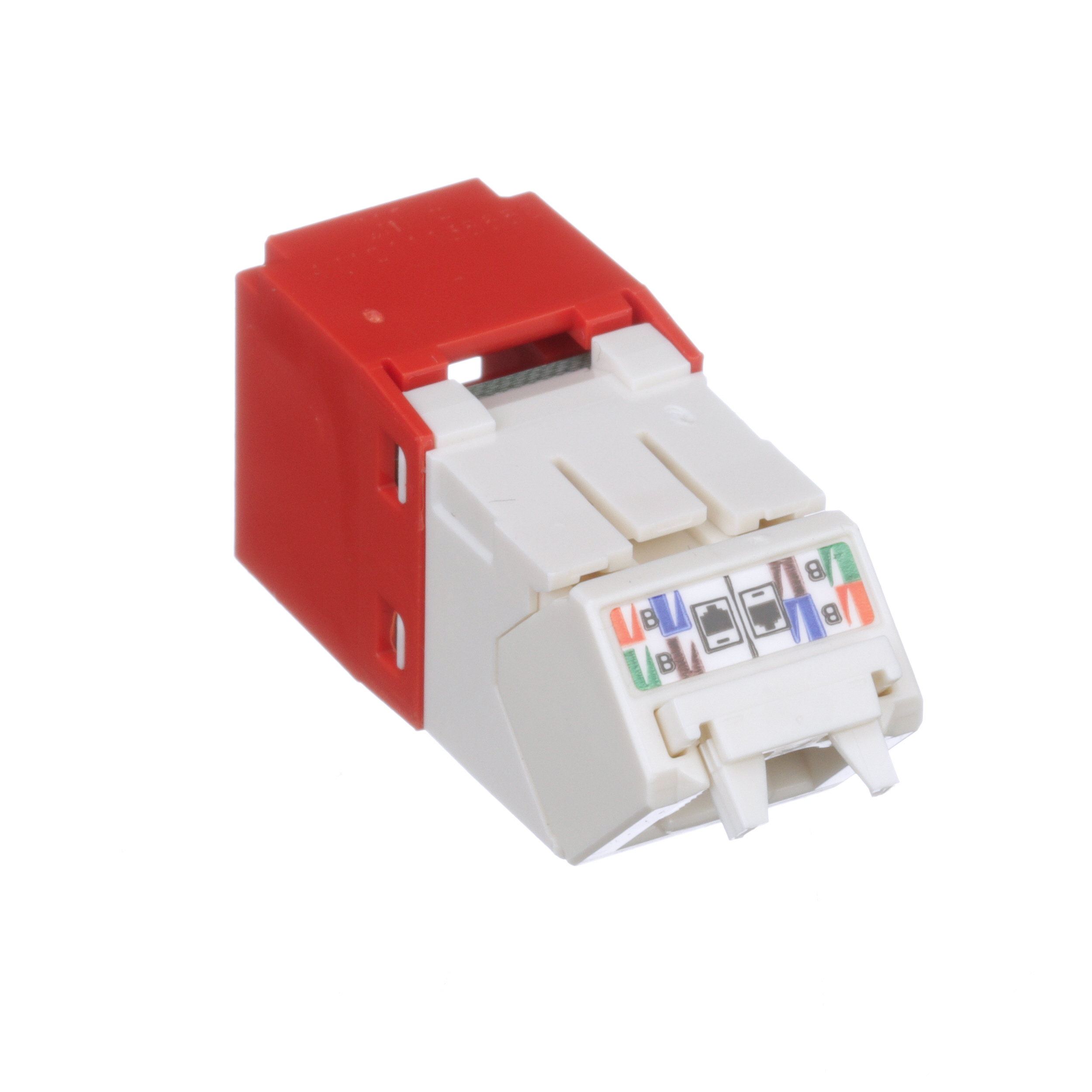 Mini-Com® UTP RJ45 Cat 6 Up/Down TG Jack Module, Red