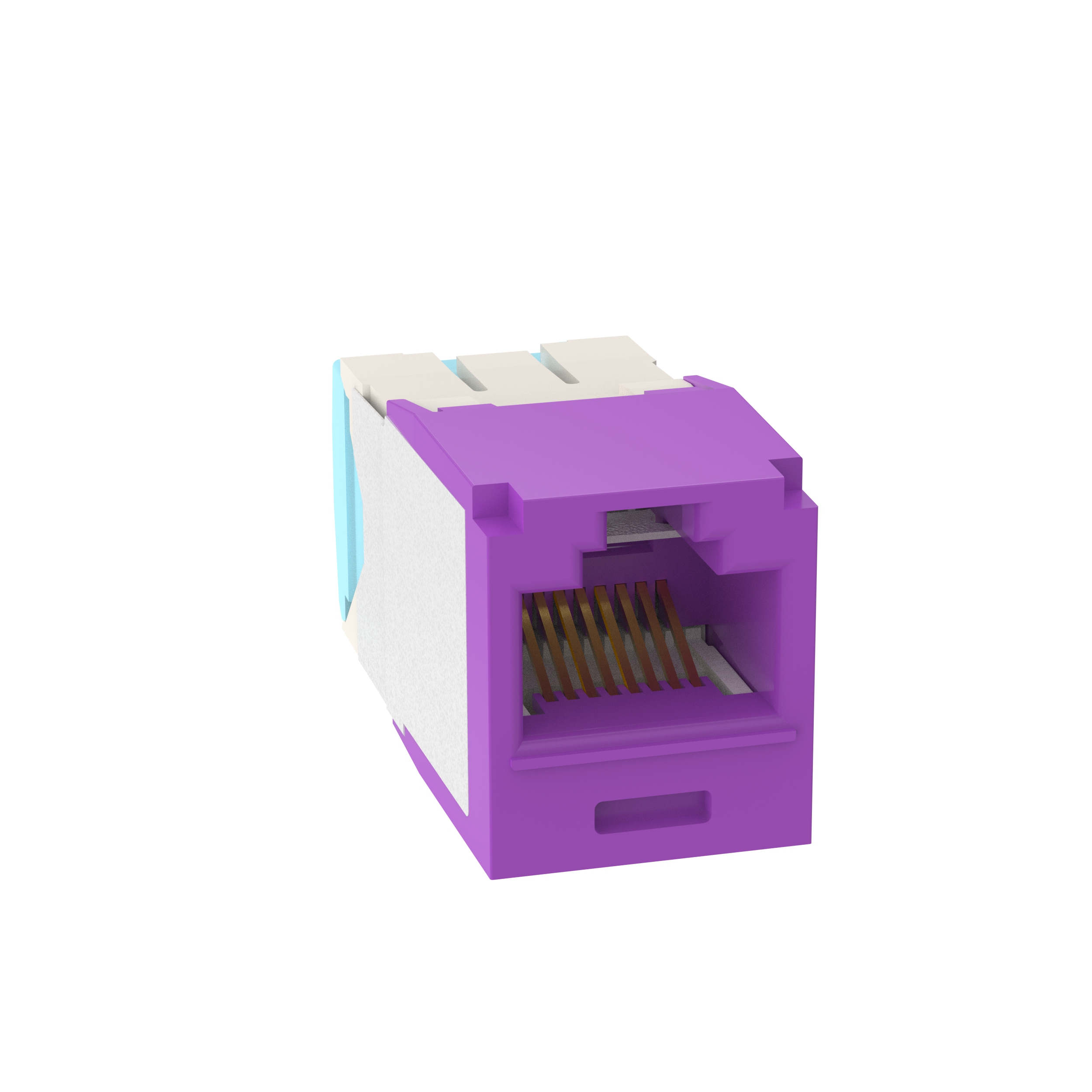 Mini-Com® UTP RJ45 Cat 6A 28/30 AWG TG Jack Module, Violet