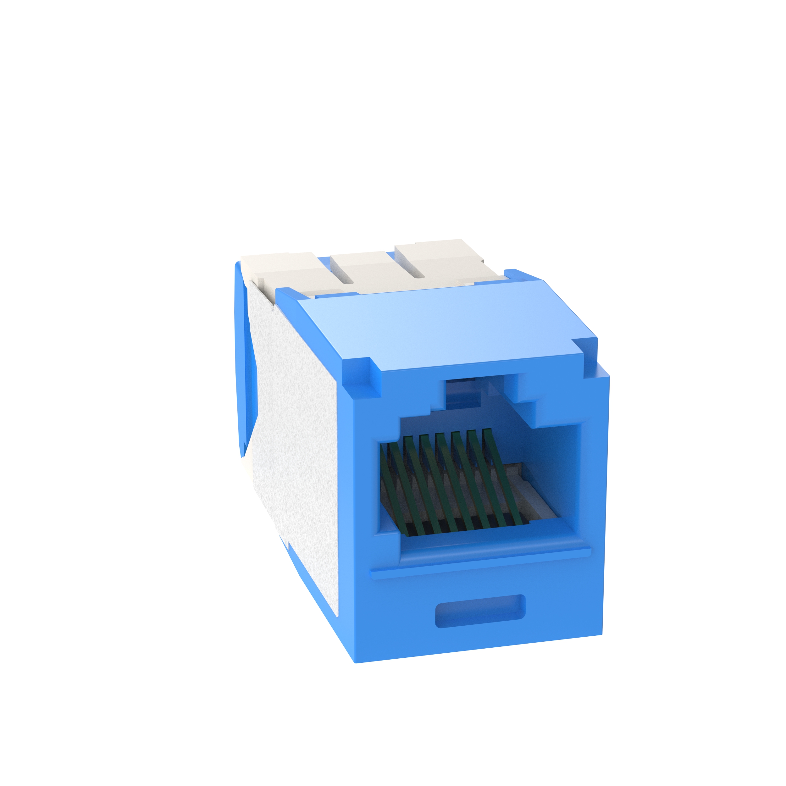 Mini-Com® UTP RJ45 Cat 6A Keyed TG Jack Module, Blue