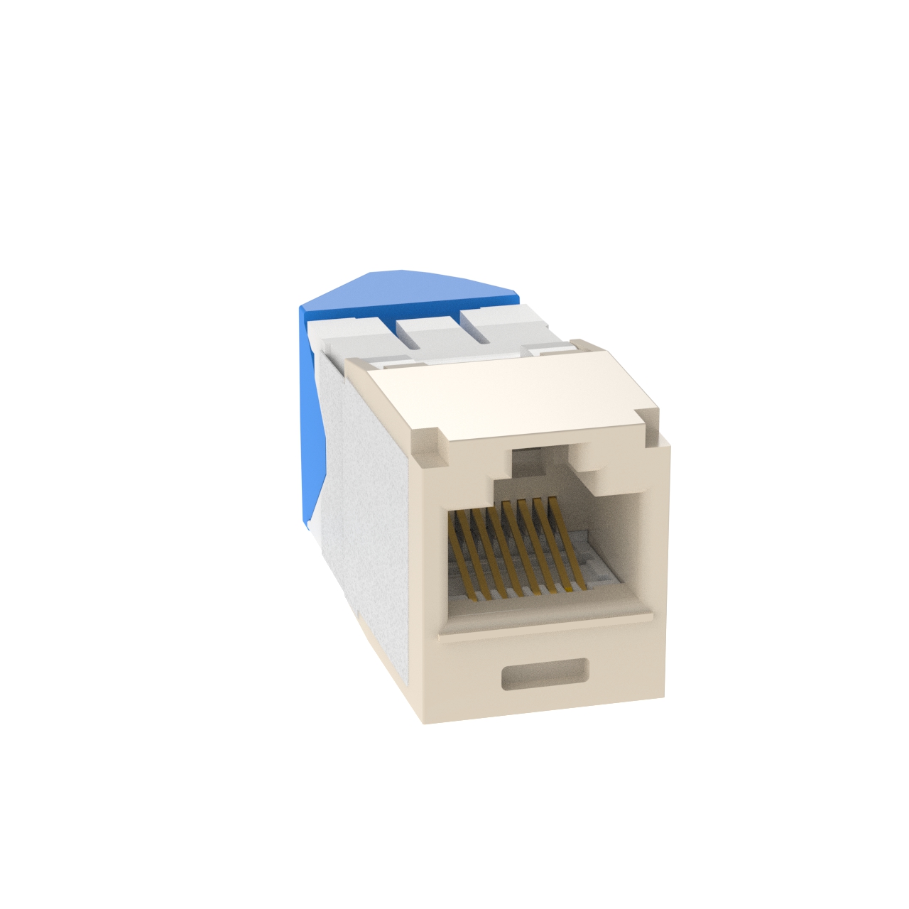 Mini-Com® UTP RJ45 Cat 6A Left/Right TG Jack Module, Electric Ivory