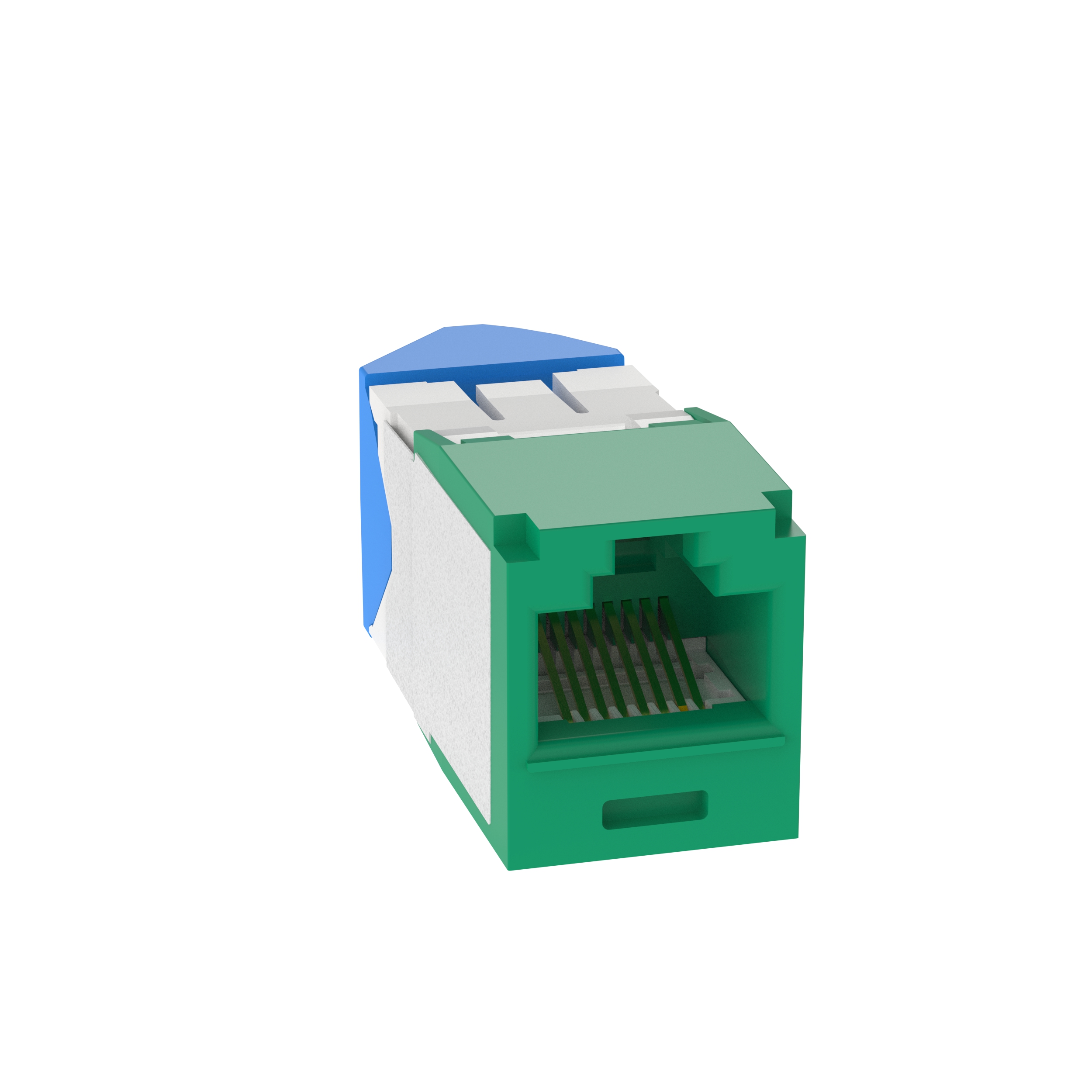 Mini-Com® UTP RJ45 Cat 6A Left/Right TG Jack Module, Green