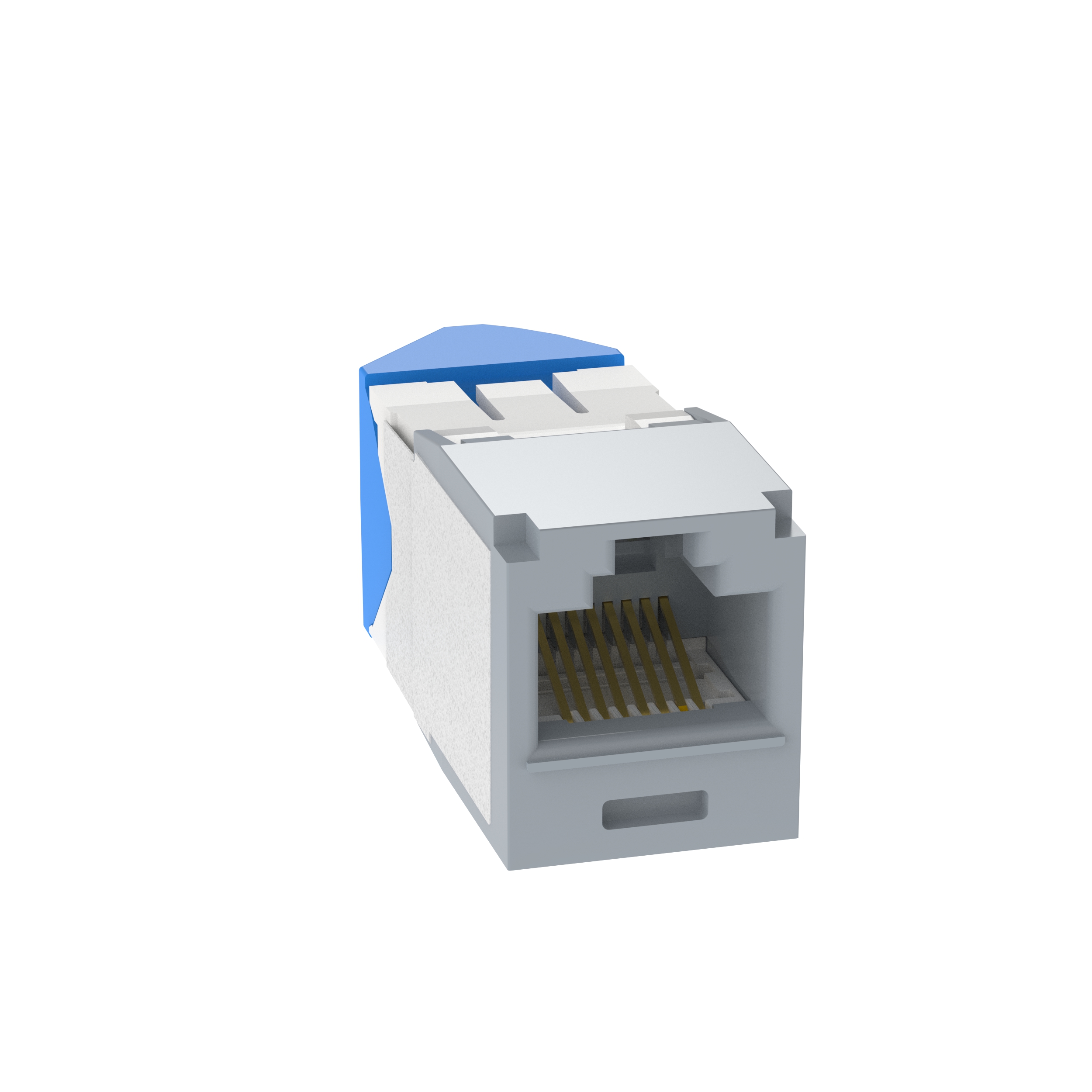 Mini-Com® UTP RJ45 Cat 6A Left/Right TG Jack Module, Int'l Gray