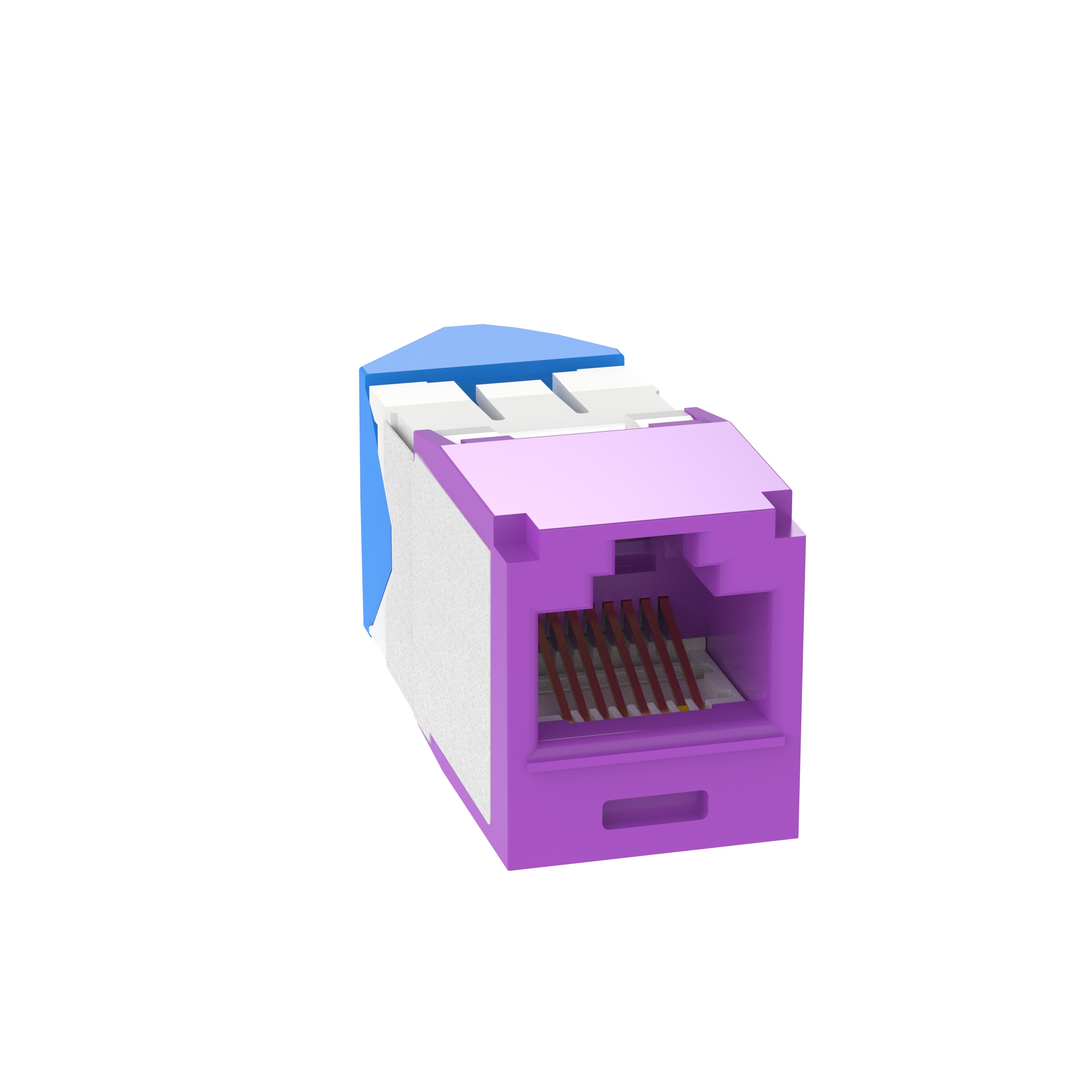 Mini-Com® UTP RJ45 Cat 6A Left/Right TG Jack Module, Violet