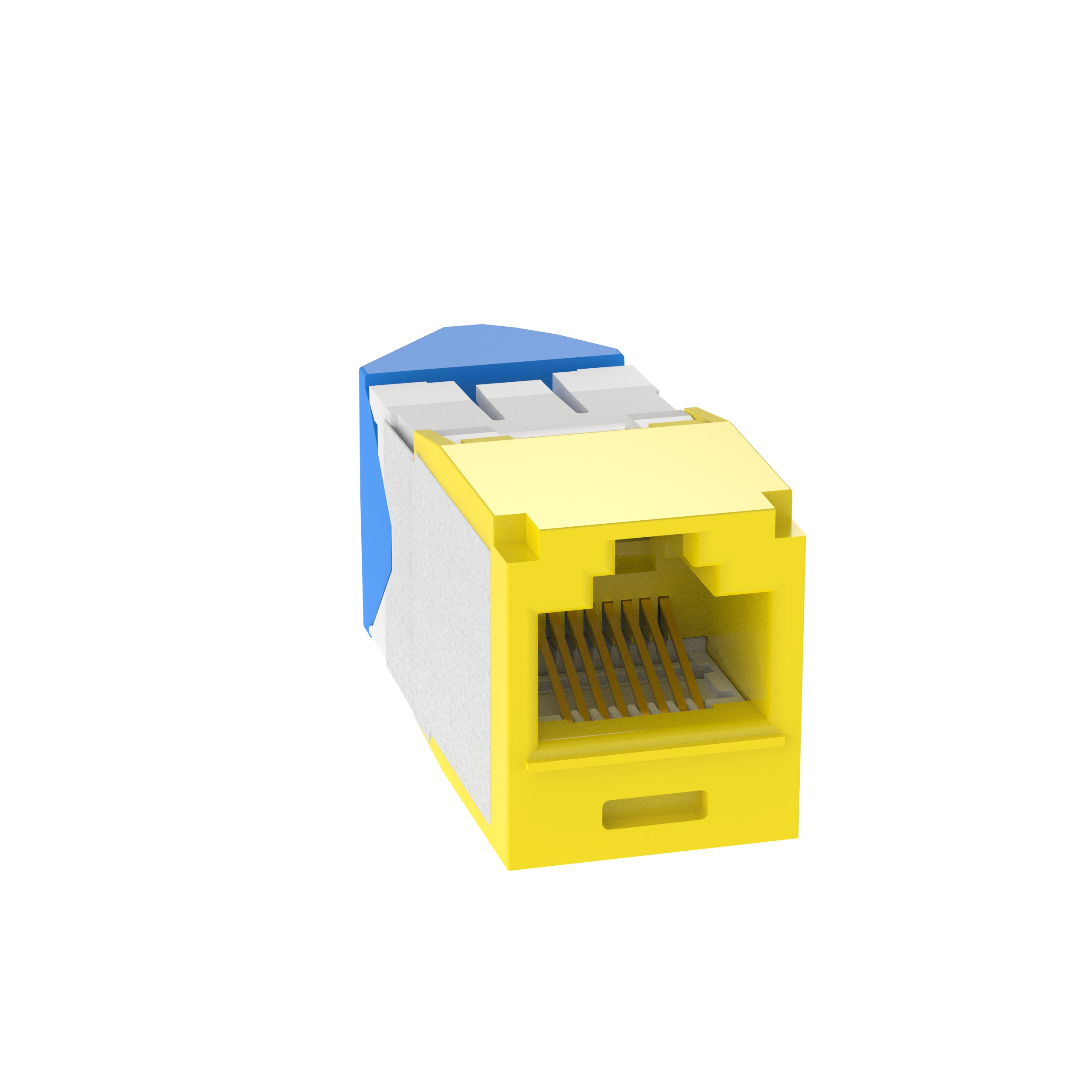 Mini-Com® UTP RJ45 Cat 6A Left/Right TG Jack Module, Yellow
