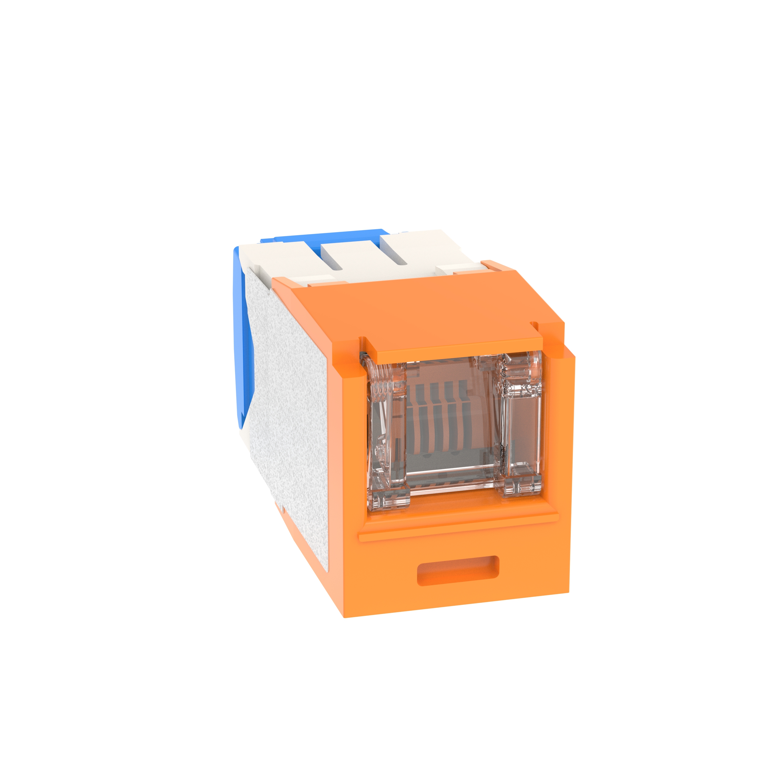 Mini-Com® UTP RJ45 Cat 6A Shuttered TG Jack Module, Orange