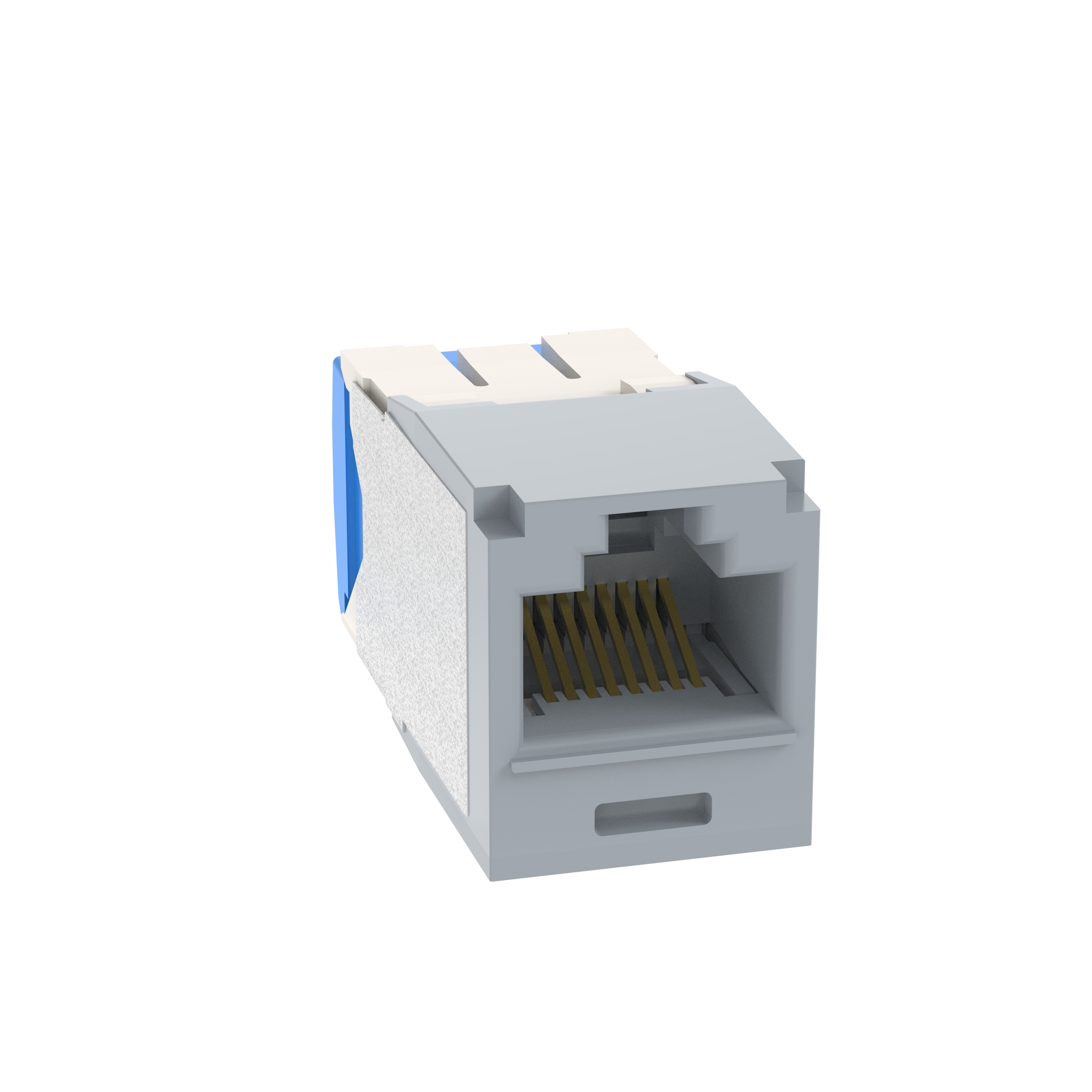 Mini-Com® UTP RJ45 Cat 6A TG Jack Module, Int'l Gray, 100 Pack