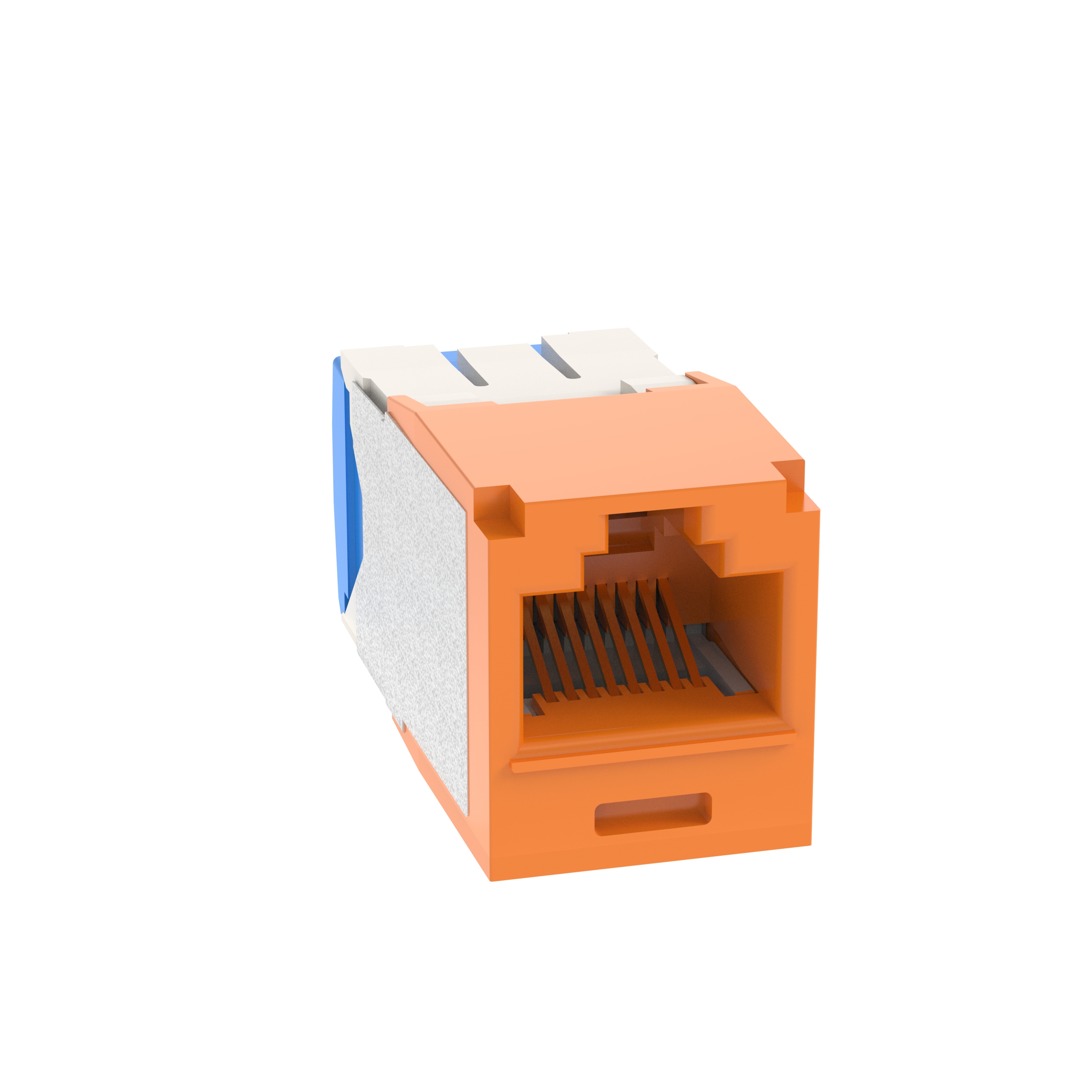 Mini-Com® UTP RJ45 Cat 6A TG Jack Module, Orange, 100 Pack