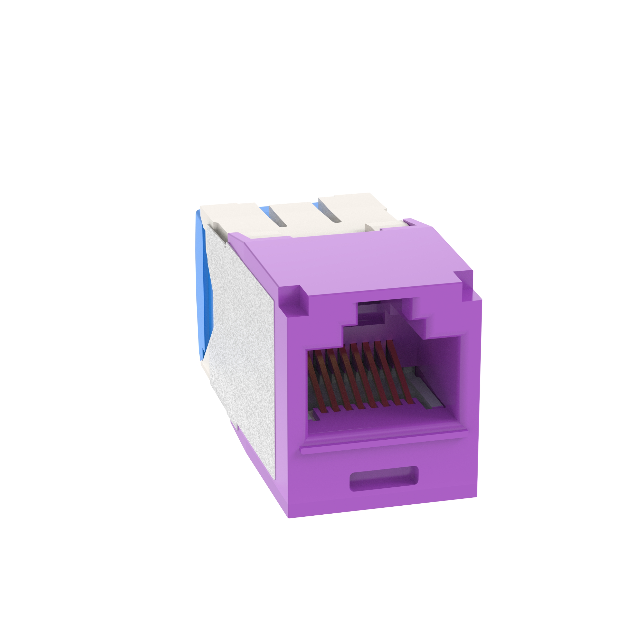 Mini-Com® UTP RJ45 Cat 6A TG Jack Module, Violet, 100 Pack