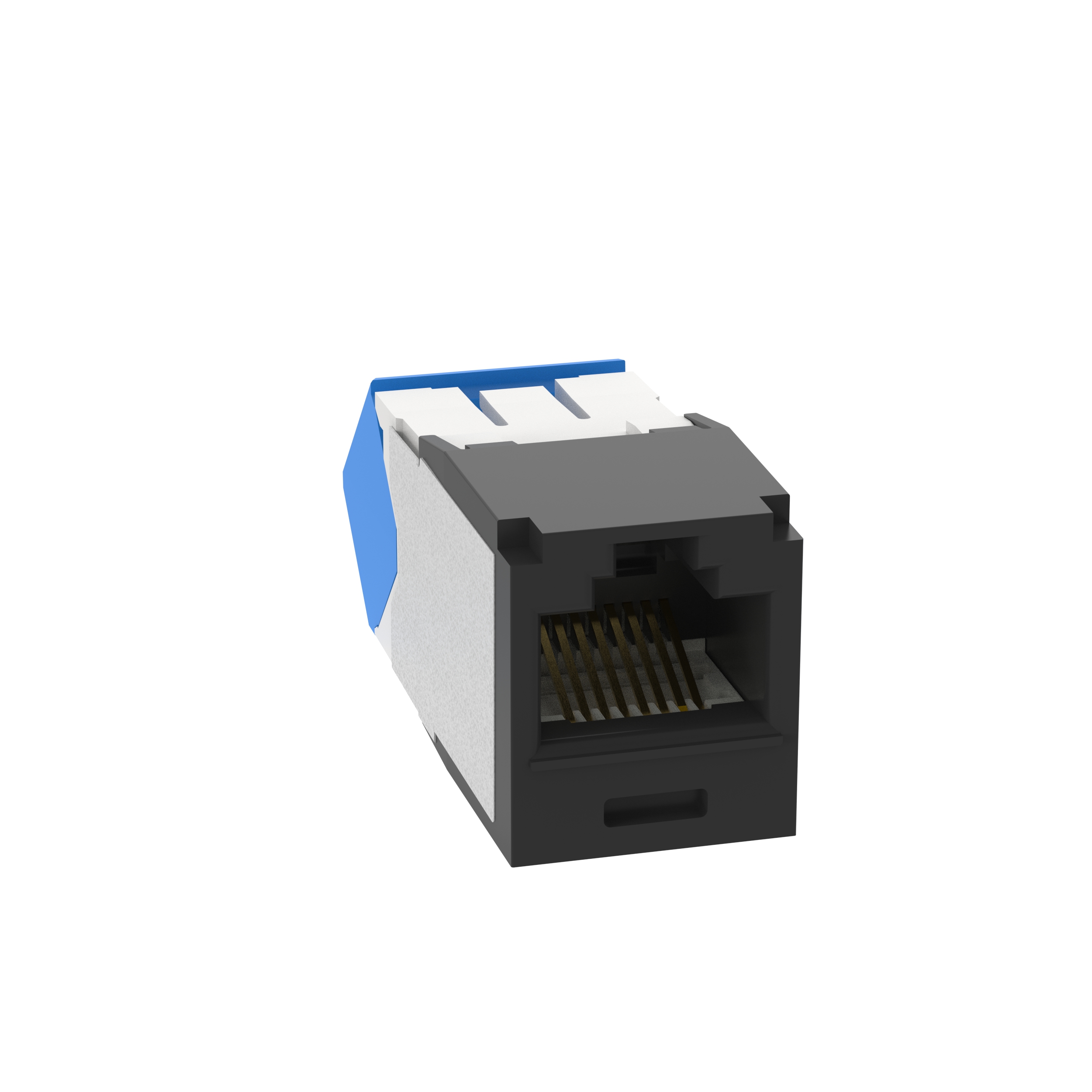 Mini-Com® UTP RJ45 Cat 6A Up/Down TG Jack Module, Black