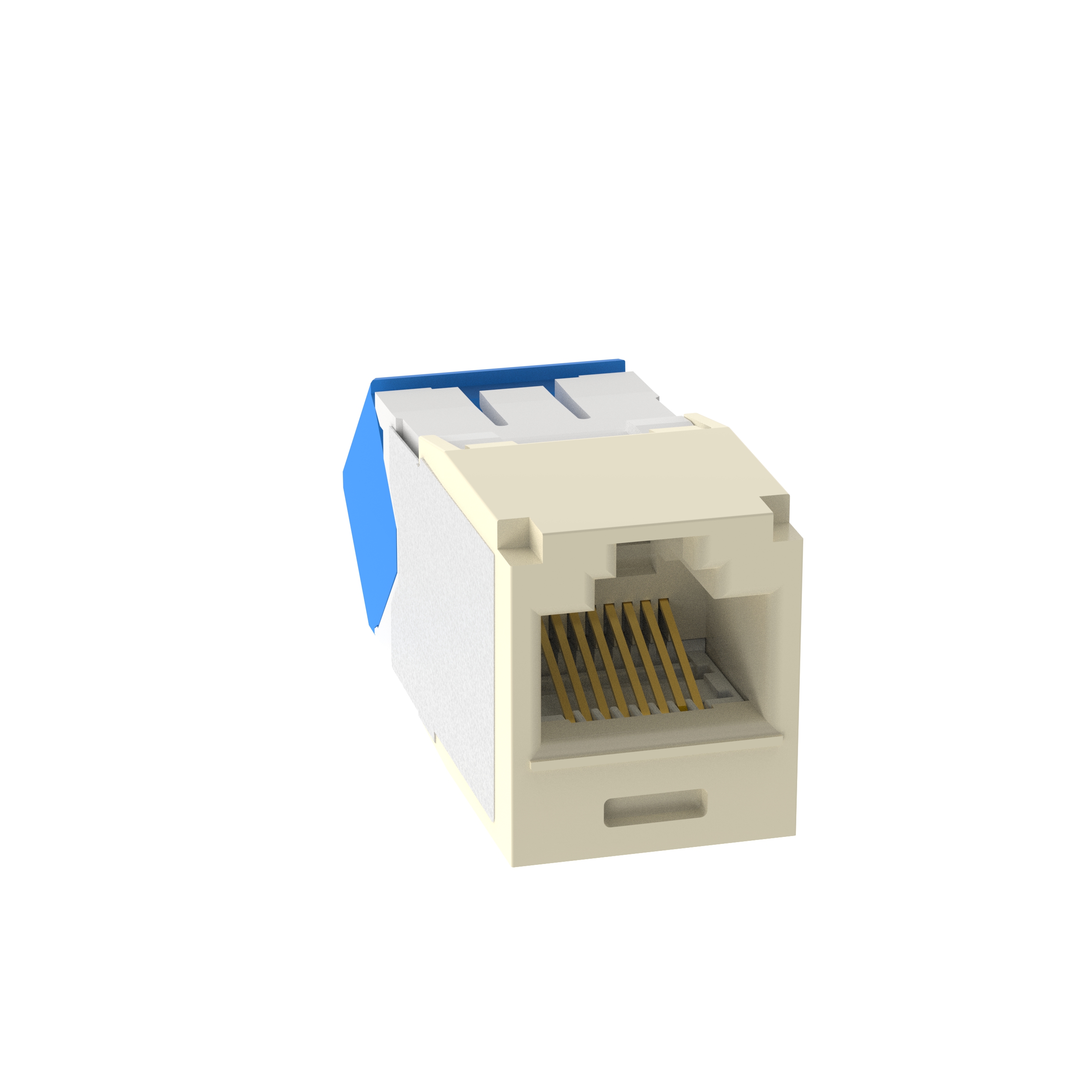 Mini-Com® UTP RJ45 Cat 6A Up/Down TG Jack Module, Electric Ivory