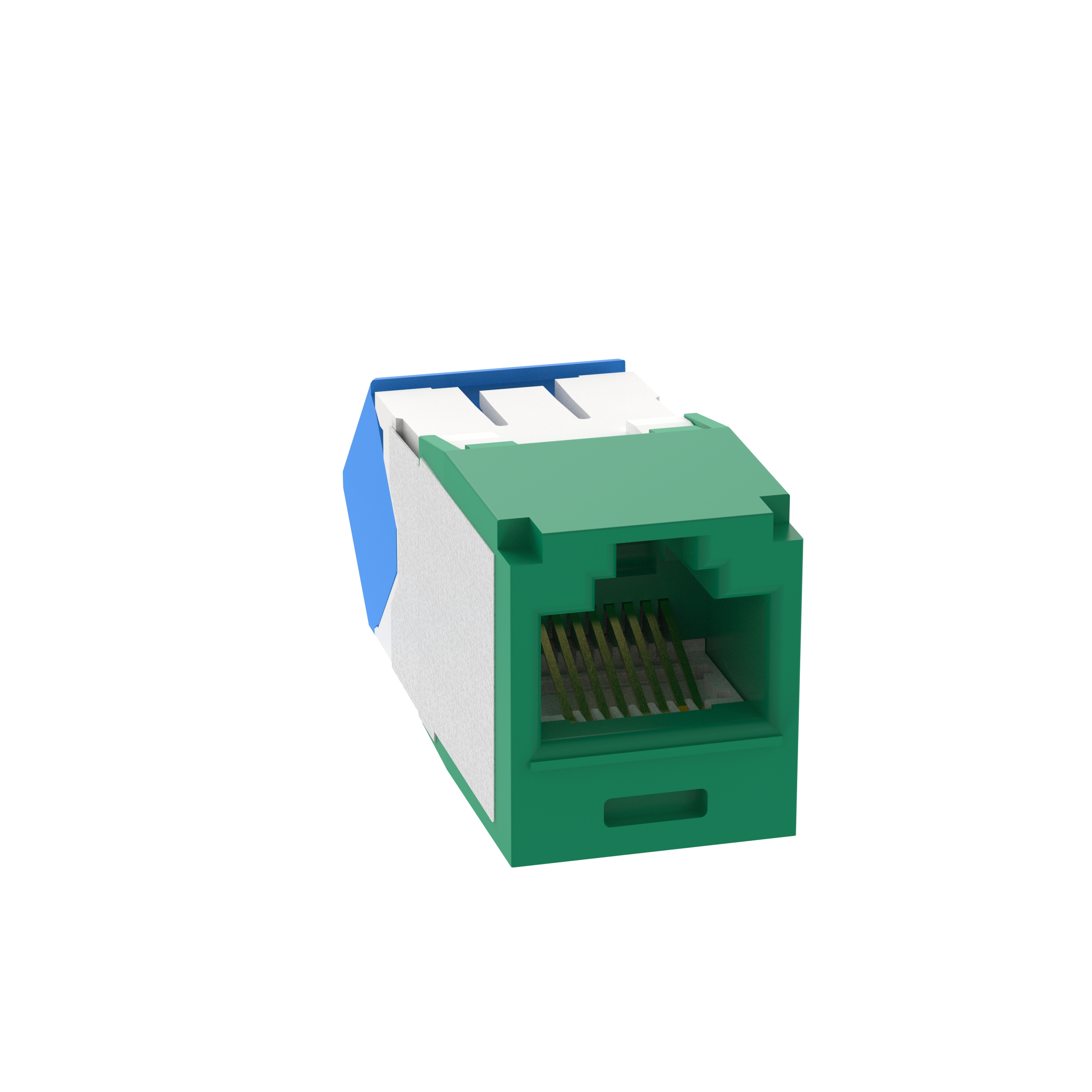 Mini-Com® UTP RJ45 Cat 6A Up/Down TG Jack Module, Green