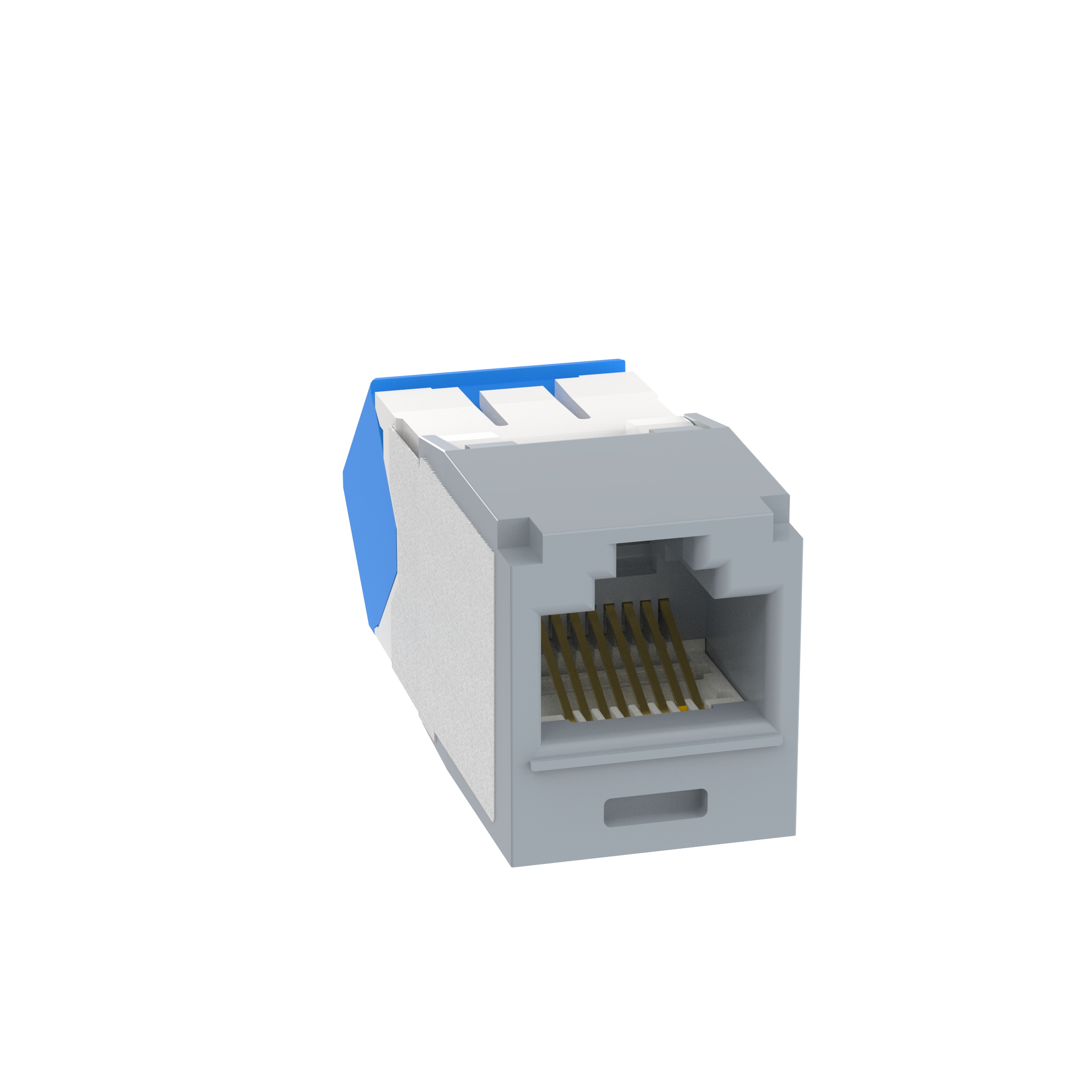 Mini-Com® UTP RJ45 Cat 6A Up/Down TG Jack Module, Int'l Gray