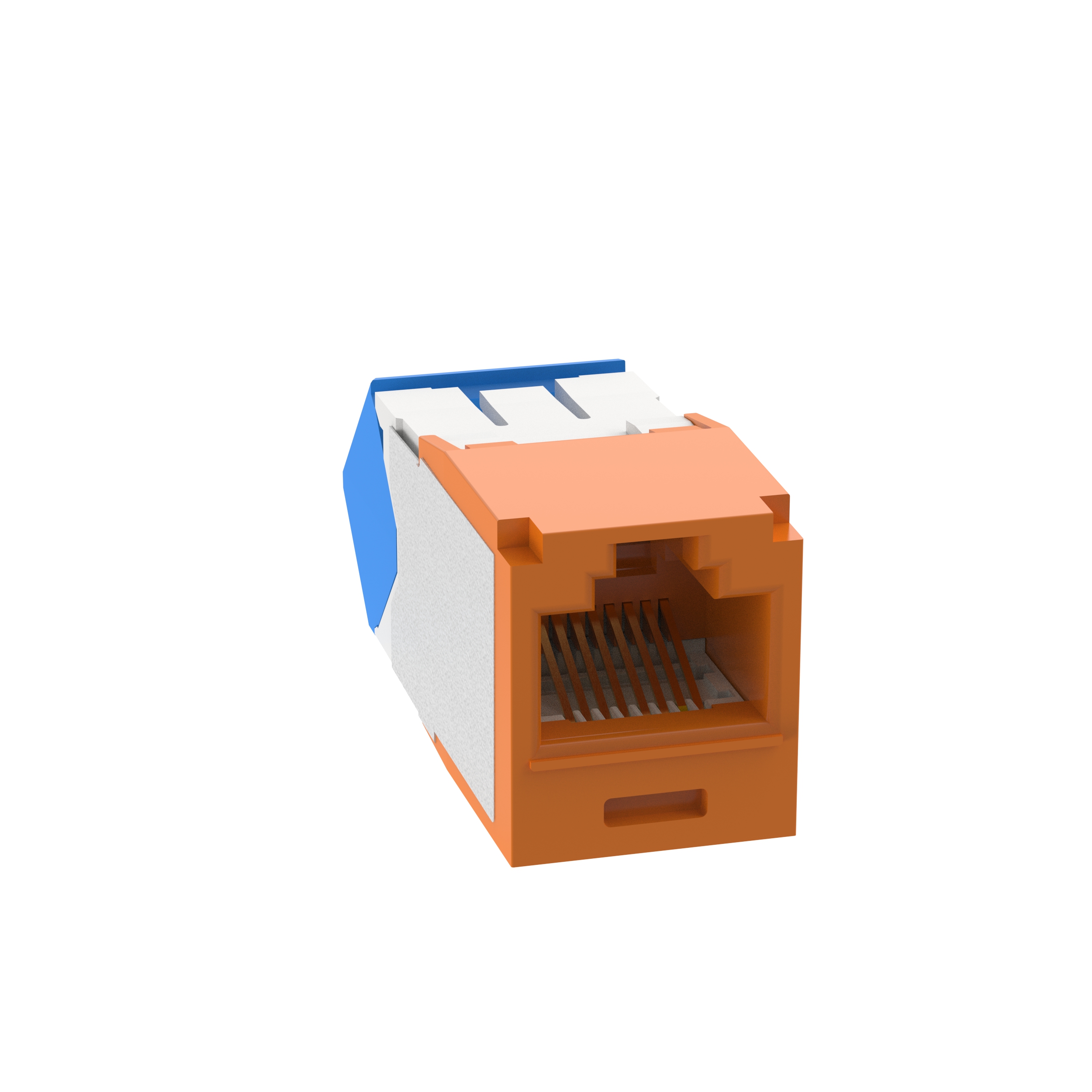 Mini-Com® UTP RJ45 Cat 6A Up/Down TG Jack Module, Orange