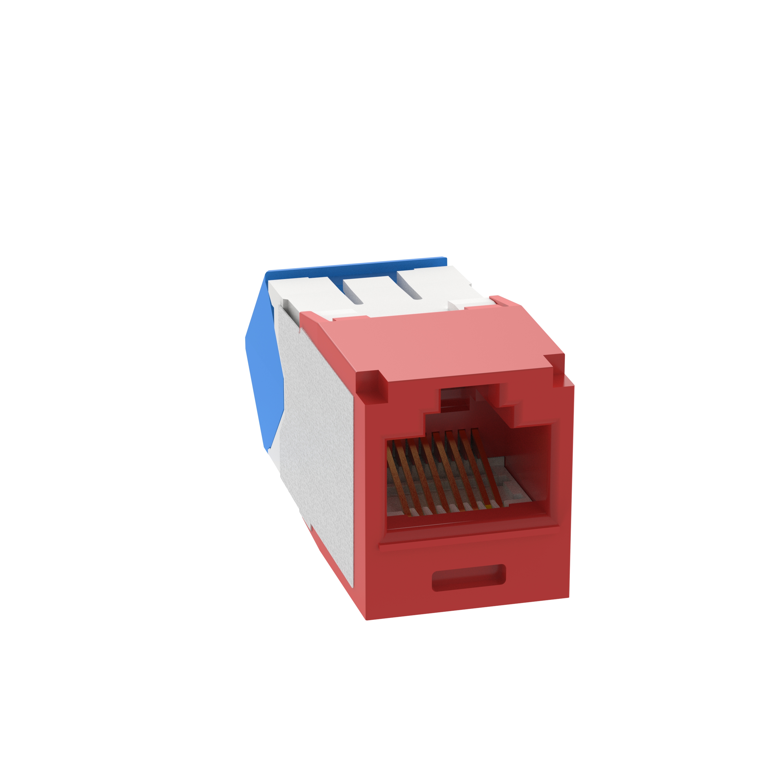 Mini-Com® UTP RJ45 Cat 6A Up/Down TG Jack Module, Red