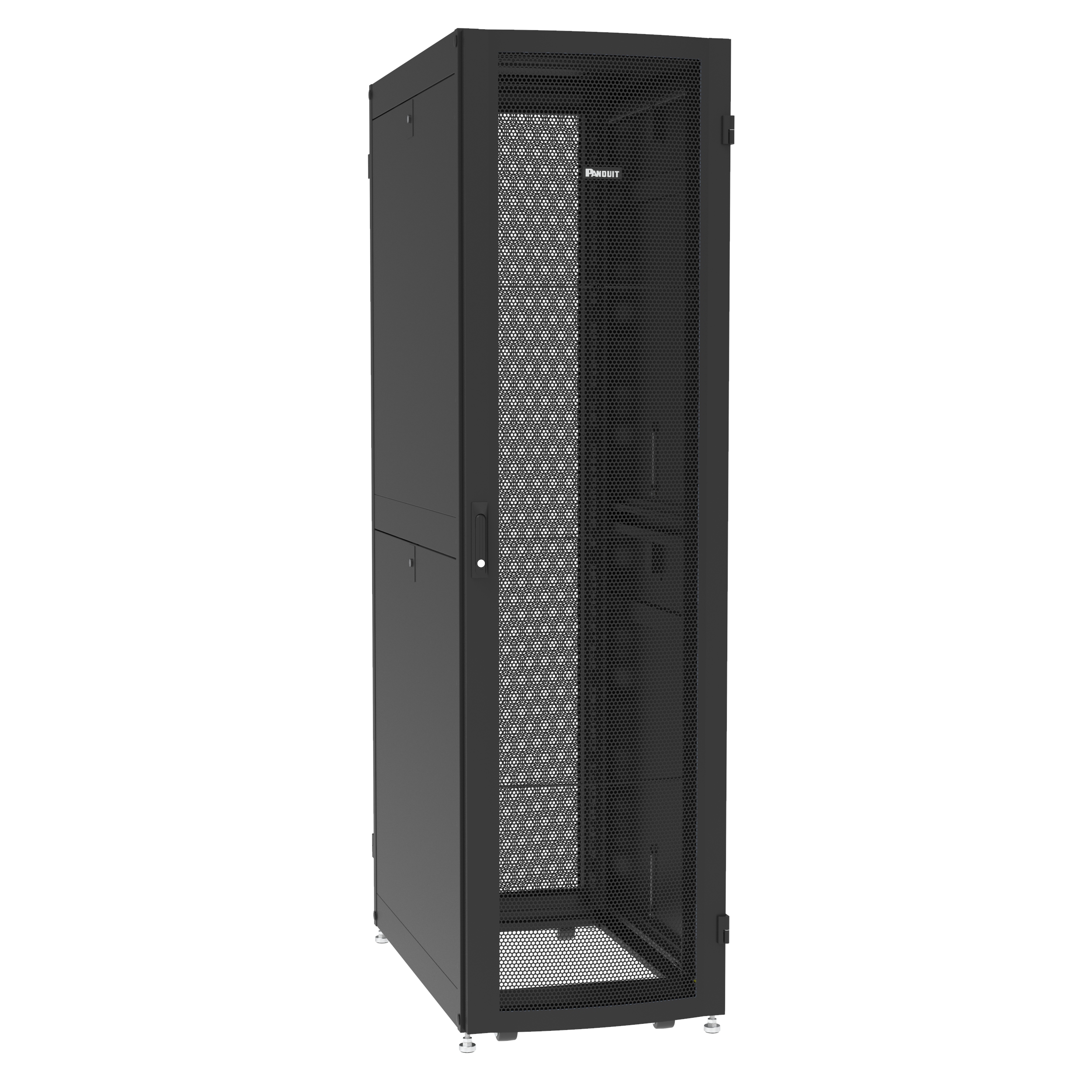NET-VERSE™ CABINET, 600MM X 45RU X 1200MM, WITH SIDE PANEL, WITH CASTERS, BLACK