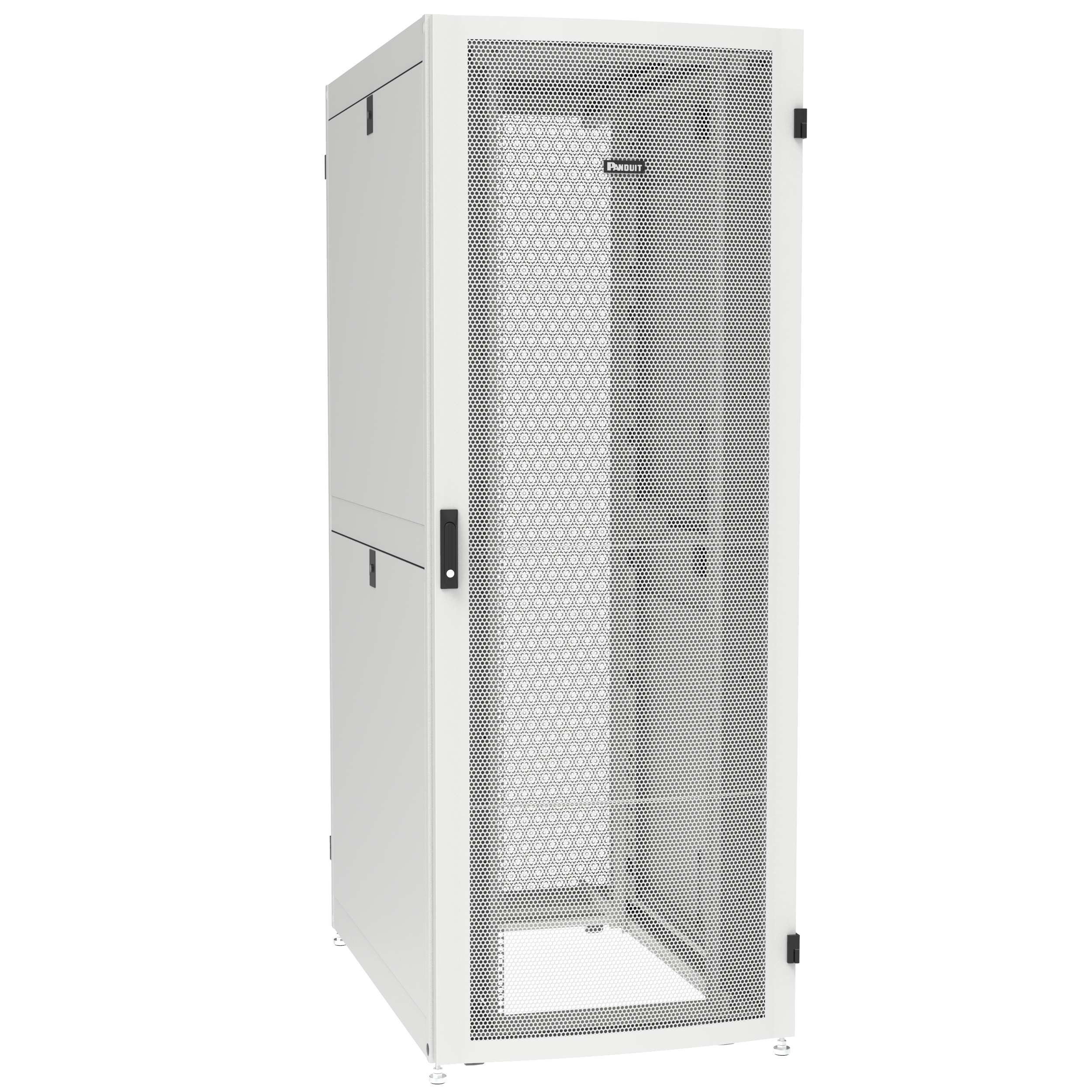 NET-VERSE™ CABINET, 800MM X 42RU X 1200MM, SIDE PANEL, CASTERS, FINGERS, WHITE