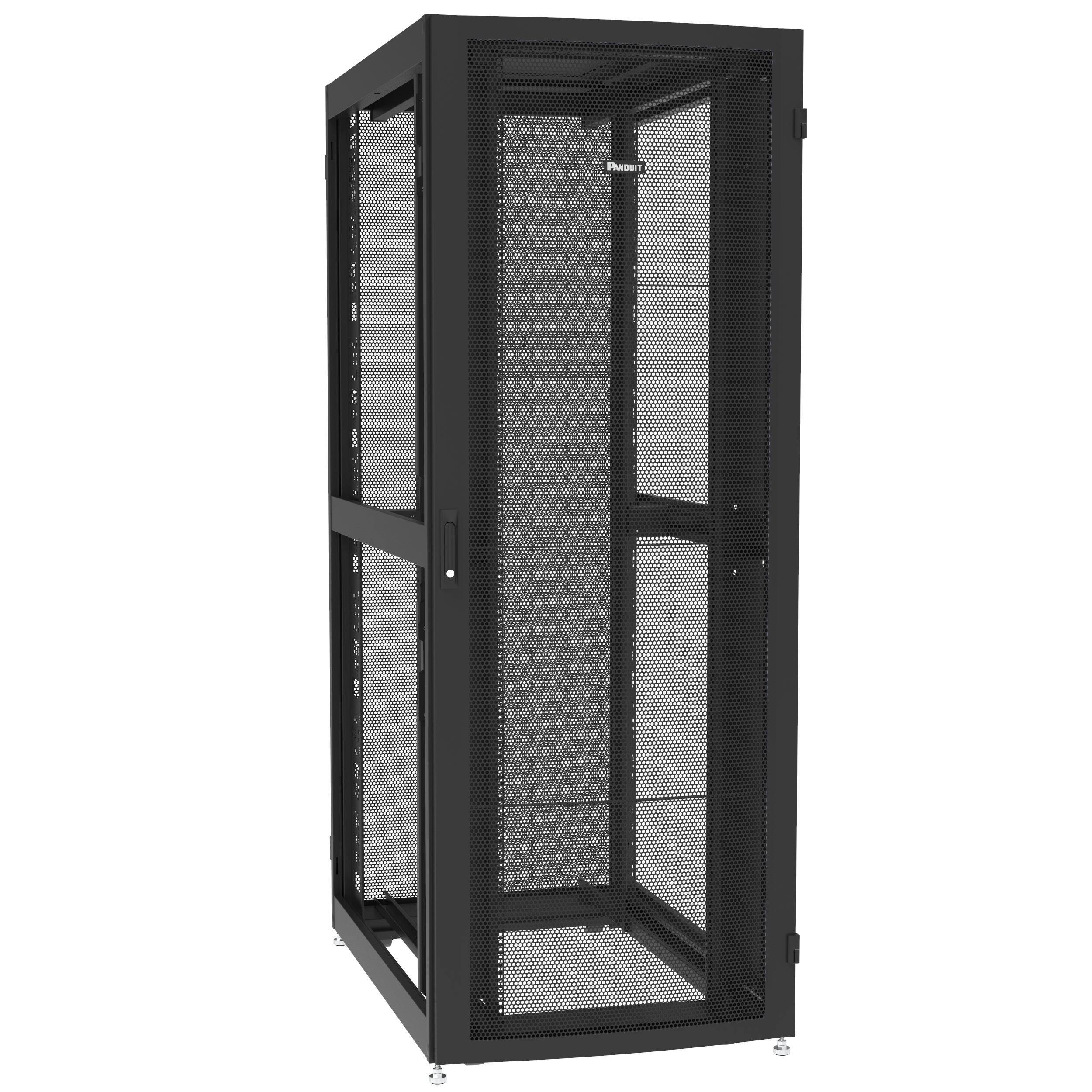 NET-VERSE™ CABINET, 800MM X 45RU X 1000MM, WITHOUT SIDE PANEL, CASTERS, FINGERS