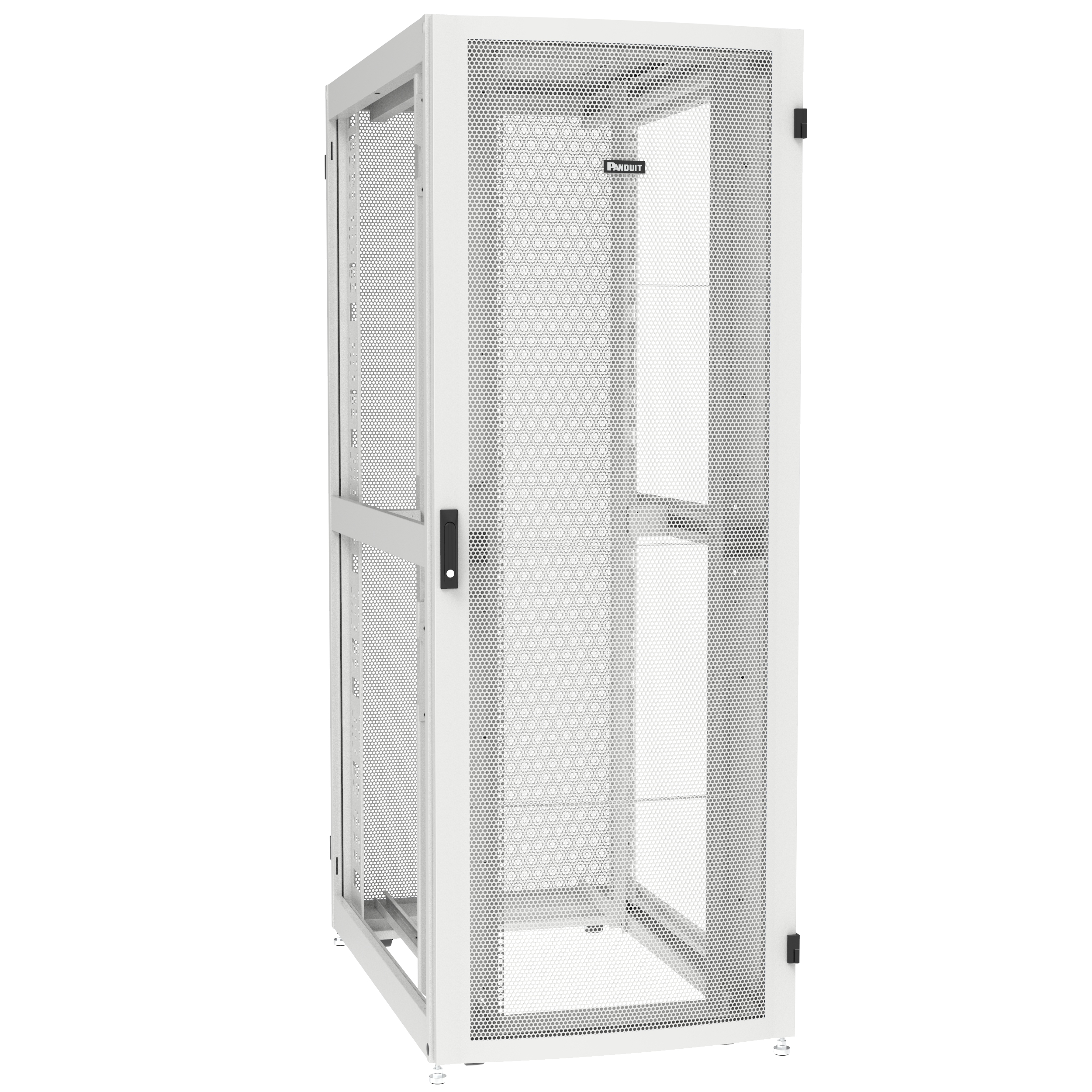 NET-VERSE™ CABINET, 800MM X 45RU X 1200MM, WITHOUT SIDE PANEL, CASTERS, WHITE