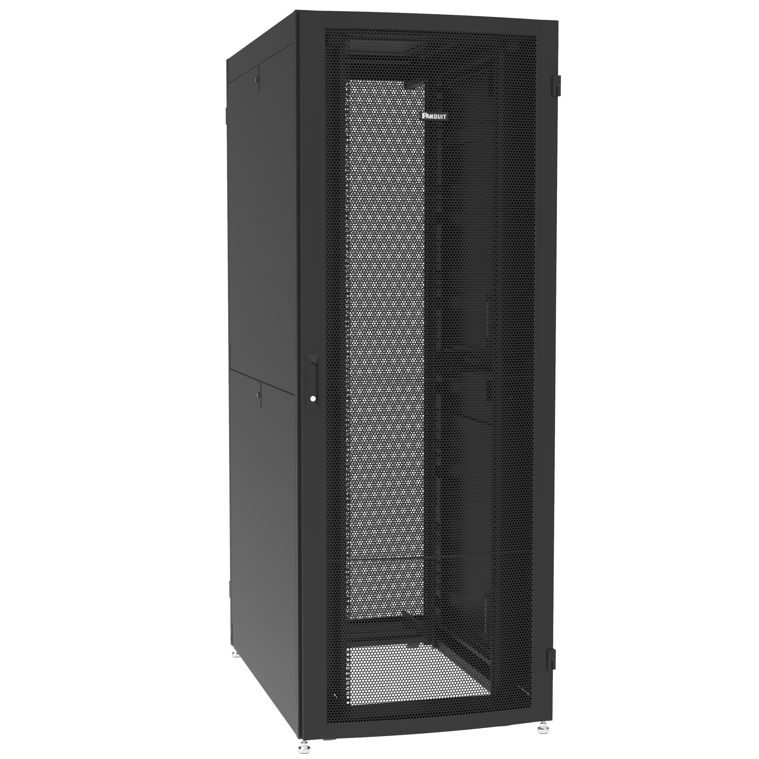 NET-VERSE™ CABINET, 800MM X 48RU X 1200MM, WITH SIDE PANEL, CASTERS, BLACK