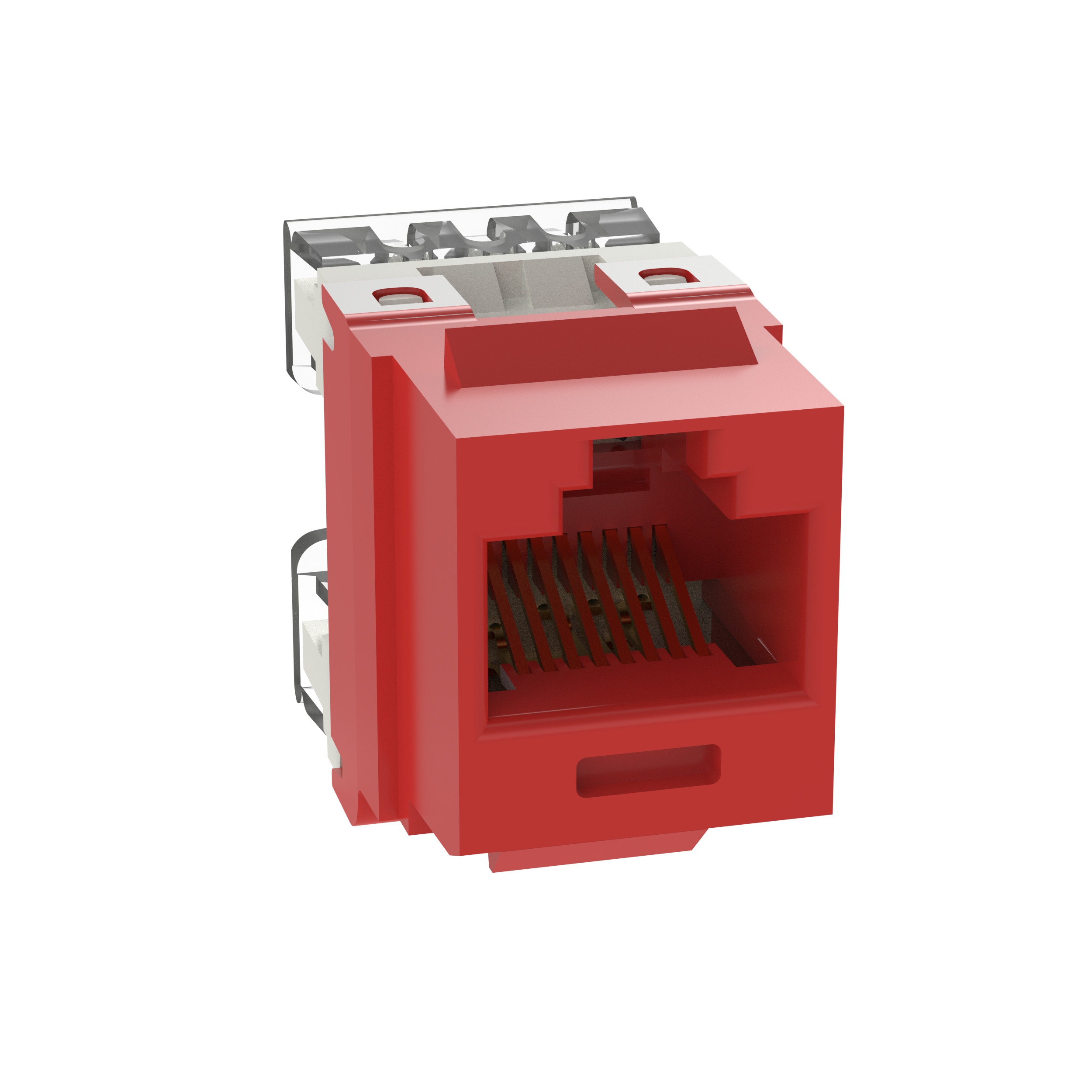 NetKey Cat 5e Punchdown Jack, Red - Pack of 25