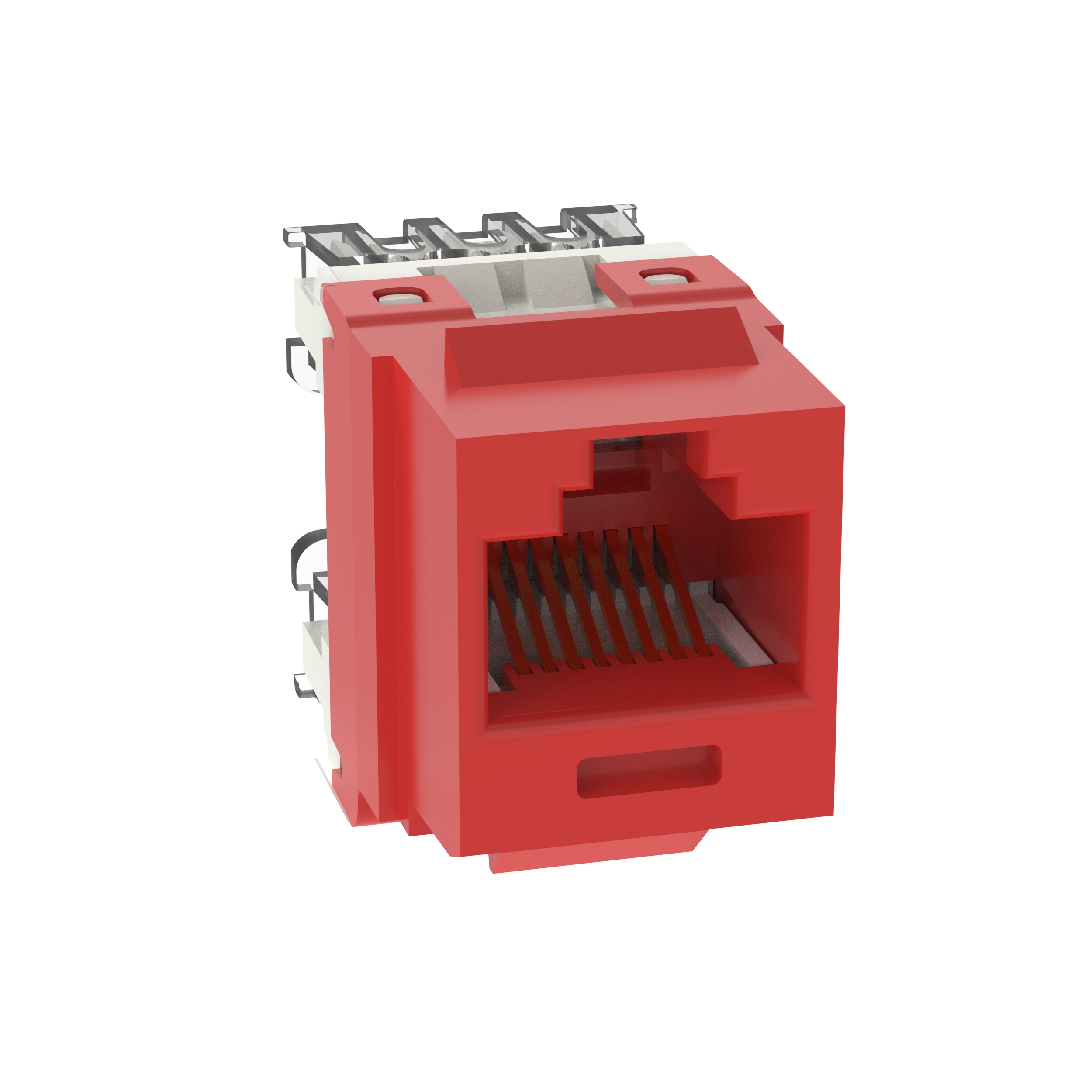 NetKey Cat 6 Punchdown Jack, Red - Pack of 25