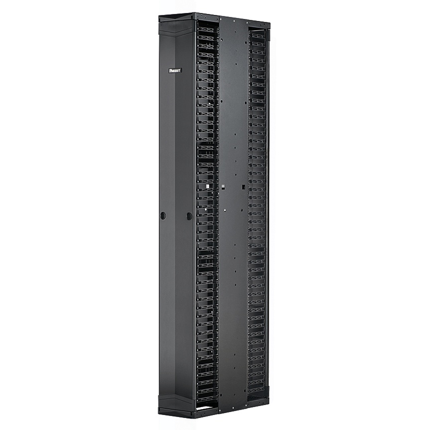 PE2V Vertical Dual-Sided Manager, 1 Door, 45RU, 8 in. Wide, Black