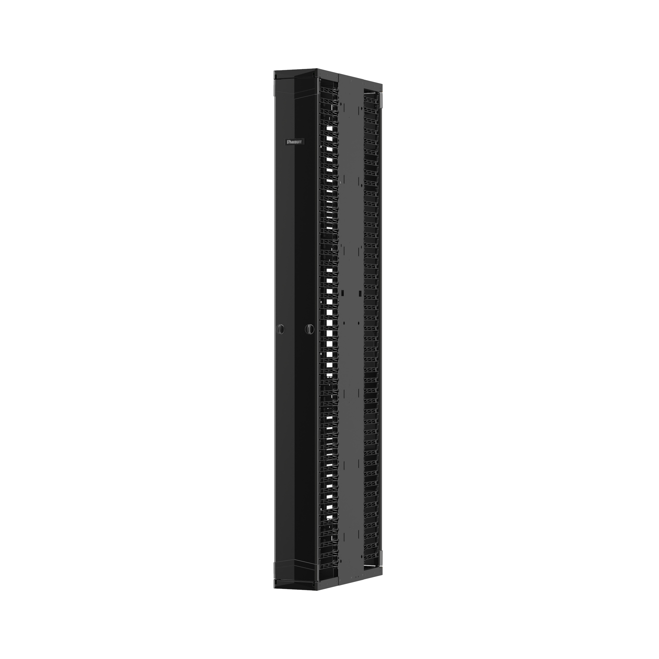 PE2V Vertical Dual-Sided Manager, 45RU, 12 in. Wide, Black