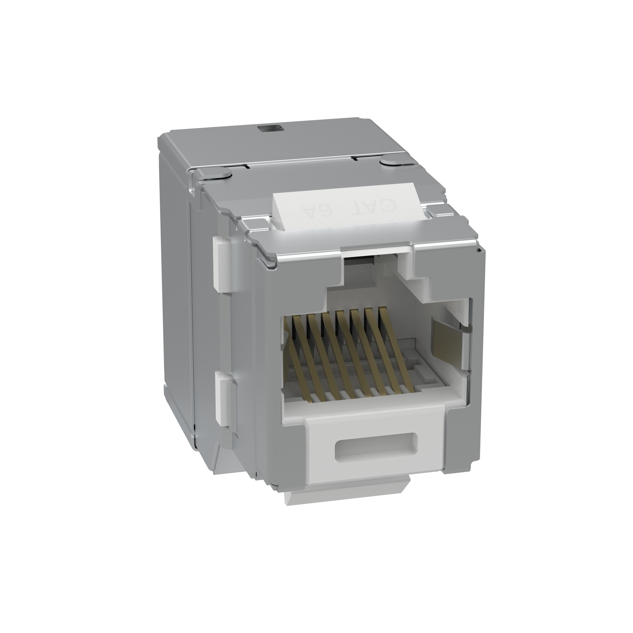 Shielded Keystone RJ45 Jack Module, Cat 6A, White