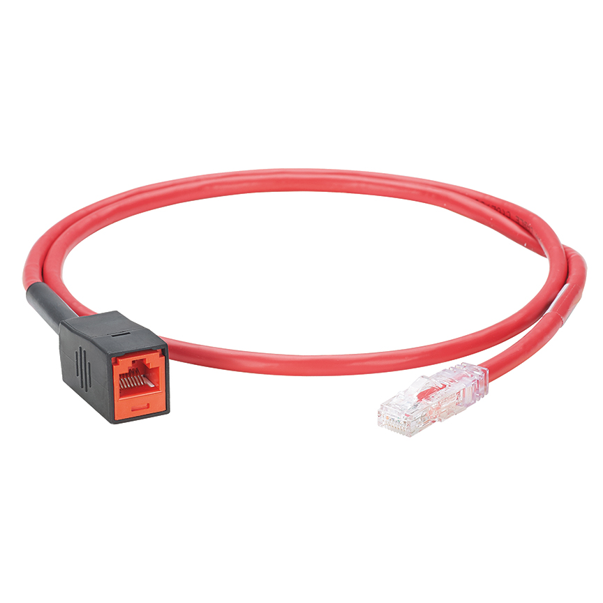 Test Cord for Field Term Plug, Cat 6A, UTP, Red