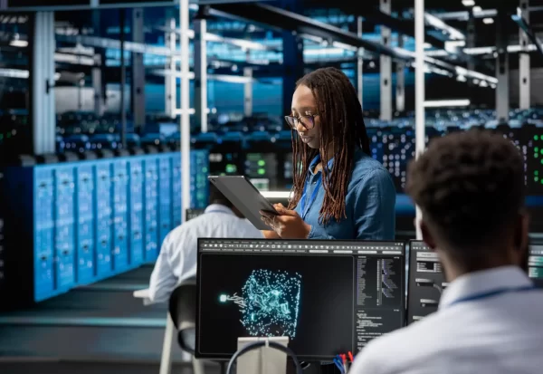 data-center-specialist-using-ai-deep-learning-algorithms-tablet