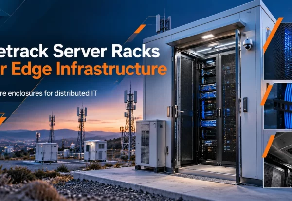 netrack_server_racks_for_edge_infrastructure Secure enclosed server rack in a compact edge computing or telecom infrastructure site
