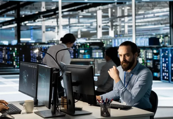 technician-using-pc-data-center-update-server-tech-configuring-equipment technician-using-pc-data-center-update-server-tech-configuring-equipment